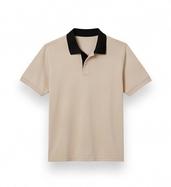 Contrast-Collar Polo Shirt